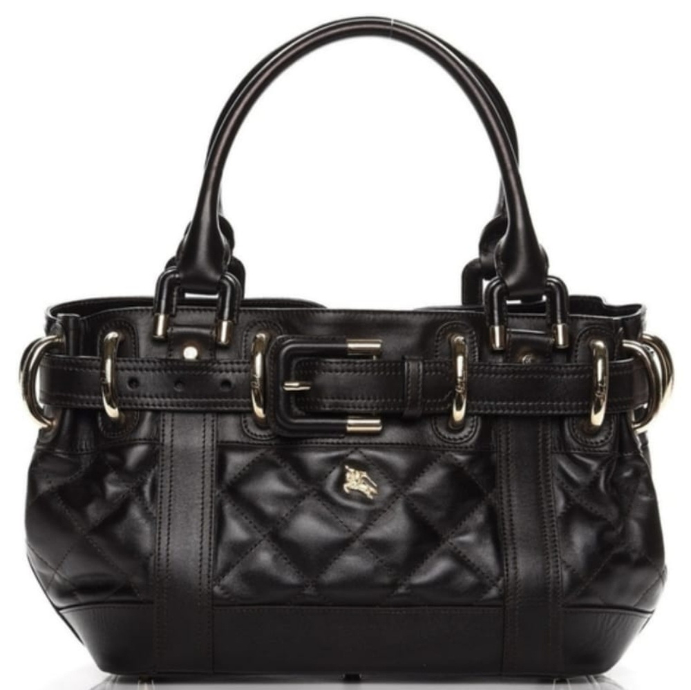 like new Burberry Medium Prorsum Black Calfskin Quilted Baby Beaton Bag